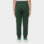 Girls' Green Jogger Fit Palm Print Pyjama, गहरा हरा, small