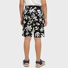 Boys' Black and White Floral Print Cotton Jamaican Shorts, Black, small