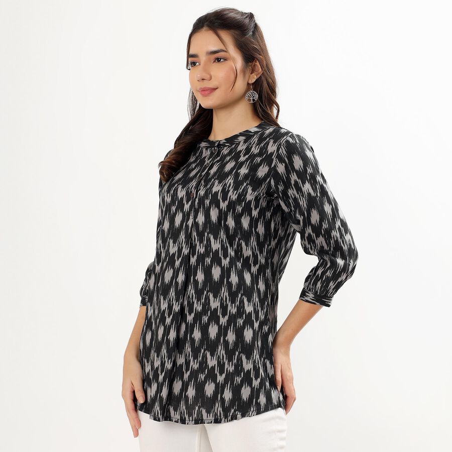 Women's Light Grey Round Neck Printed Kurti, Light Grey, large image number null