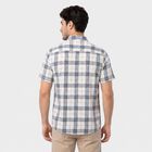 Men's Blue Checked Casual Shirt, Mid Blue, small
