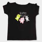 Girls' 100% Cotton T-Shirt , Black, small image number null