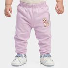 Infants' Lavender Jogger Fit Cartoon Printed Cotton Pyjama, लाइलेक, small