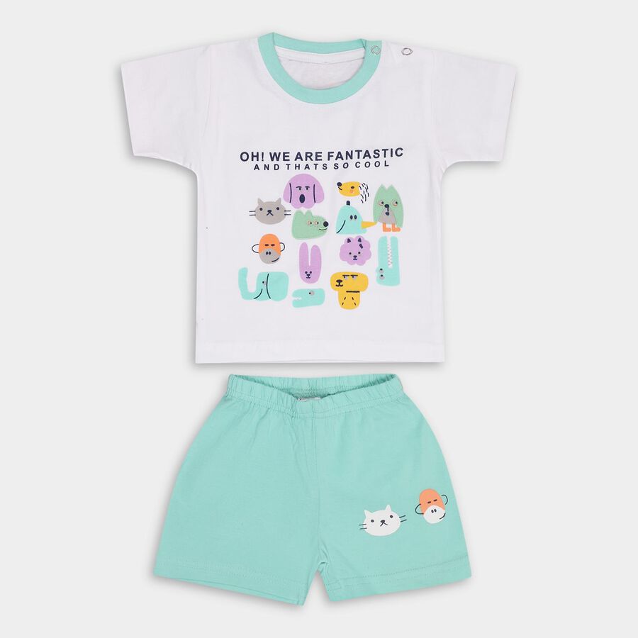 Infants' 100% Cotton Baba Suit, हल्का हरा, large image number null