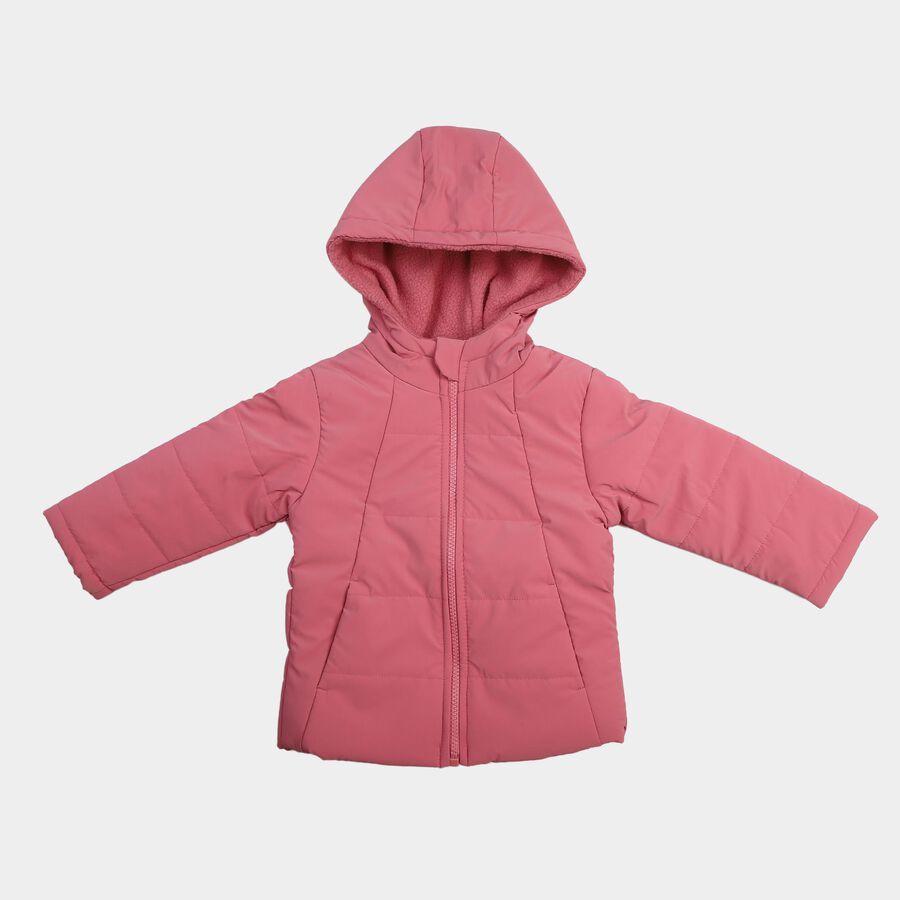 Infants Purple Hooded Puffer Jacket, बैंगनी, large