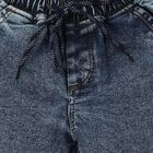 Boys Light Blue Jogger Fit Washed Jeans, मध्यम नीला, small