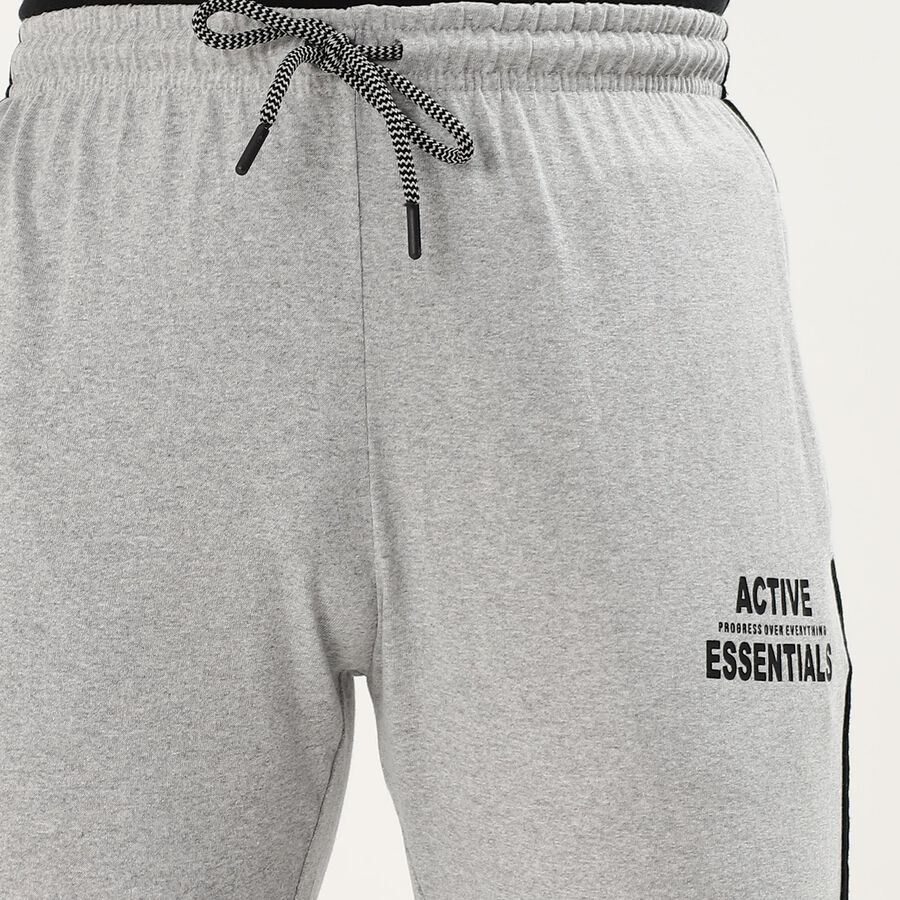 Men's Light Grey Regular Fit Side-Striped Track Pants, Light Grey, large image number null