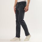 Men's Charcoal Black Slim Fit Faded Jeans, Dark Blue, small