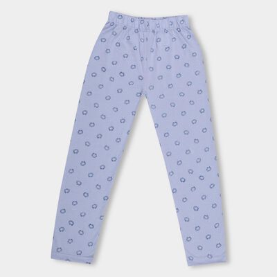 Girls' Light Lavender Printed Elastic Waist Pyjama