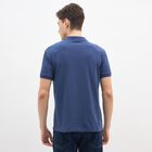 Men's Dark Blue Polo Collar Casual T-Shirt, Dark Blue, small