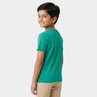 Boys Green Crew Neck Regular Boys T-Shirt, Dark Green, small
