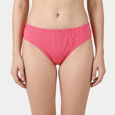 Women's Pink Regular Fit Solid Panty