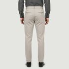 Men's Silver Slim Fit Flat-Front Trousers, सिल्वर, small