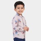 Boys Pink Cotton Long Sleeve Collar Shirt, Pink, small