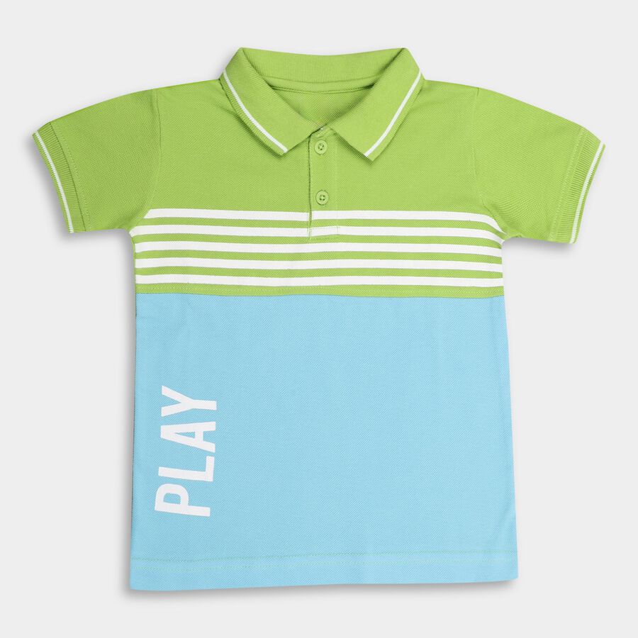Boys' 100% Cotton Half Sleeves T-Shirt, Light Green, large image number null