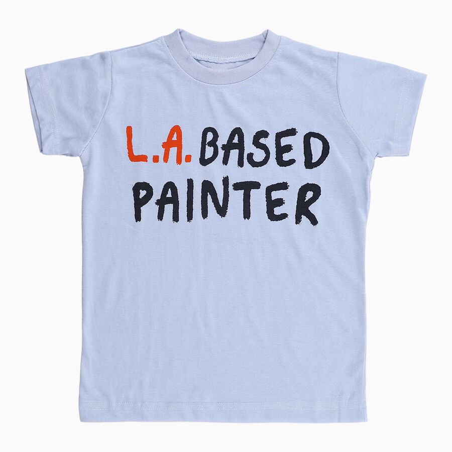 Boys Light Blue Round Neck Casual T-Shirt, हल्का नीला, large image number null