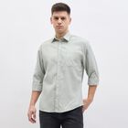 Men's Light Sage Green Cotton Full Sleeve Classic Collar Shirt, Light Green, small image number null
