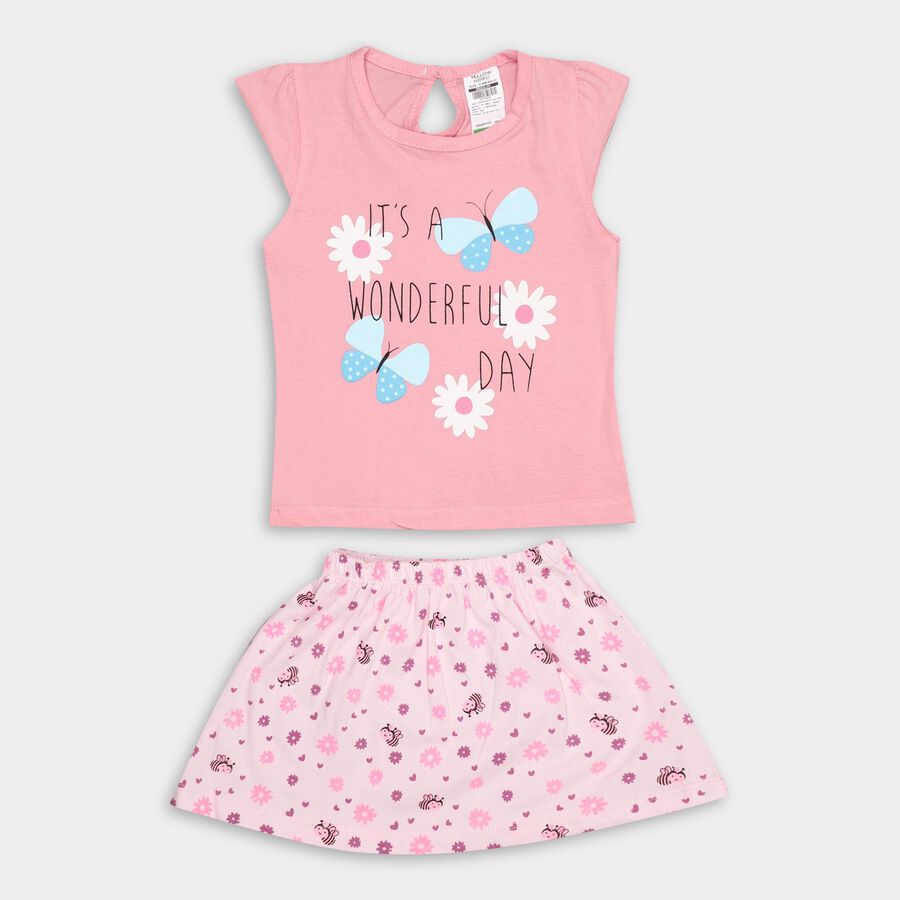 Infants' 100% Cotton Top Skirt , गुलाबी, large image number null