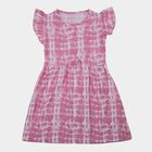 Girls' Light Pink Cotton Blend Casual Frock, Light Pink, small