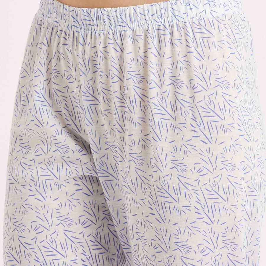 Printed Full Length Pyjama, सफ़ेद, large image number null