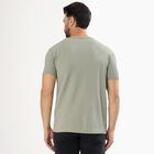 Men's Light Sage Green Crew Neck Casual T-Shirt, हल्का हरा, small