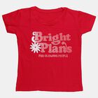 Girls' Fuchsia Cotton Round Neck Graphic Printed T-Shirt, रानी (फ्यूशिया), small