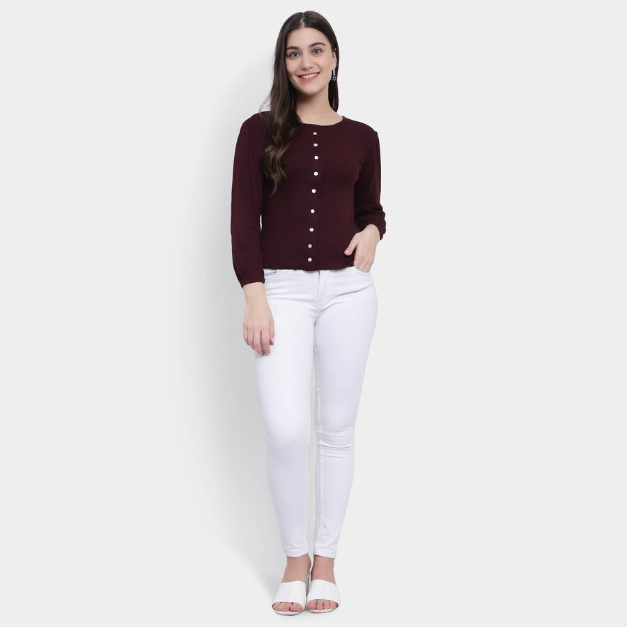 Solid Shirt, Wine, large image number null