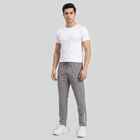 Men's Grey Slim Fit Seam Panel Track Pants, हल्का ग्रे, small