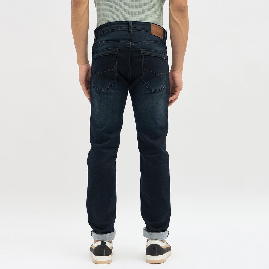 Men's Deep Midnight Navy Slim Fit Jeans, गहरा नीला, large image number null