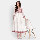 Ladies' Cotton Ethnic Set, Off White, small image number null