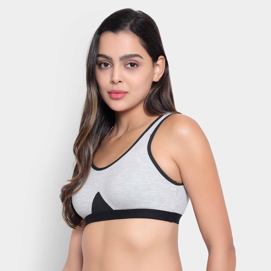 Solid Bra, Melange Light Grey, large image number null
