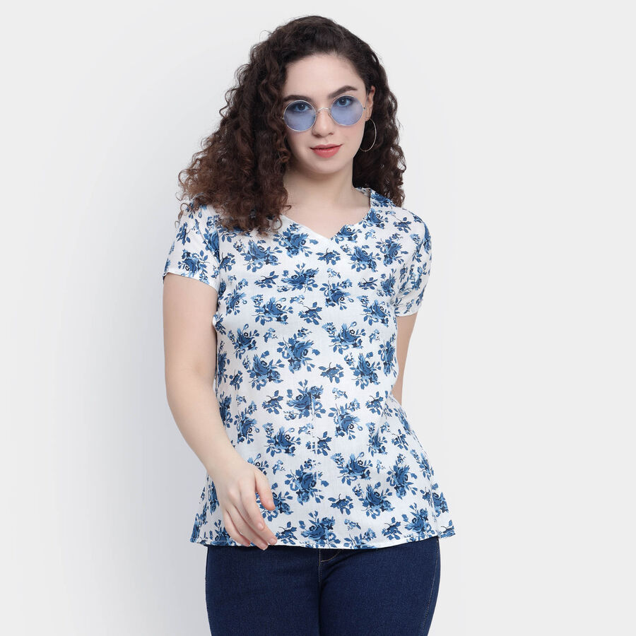 All Over Print Kurti, Mid Blue, large image number null