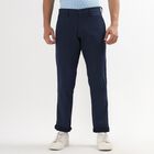 Men's Slim Fit Casual Trousers , Navy Blue, small image number null