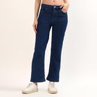 Women's Blue Skinny Fit Washed Jeans, गहरा नीला, small