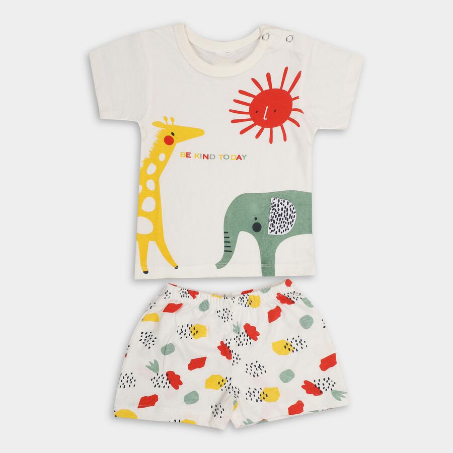 Infant Boys' 100% Cotton Baba Suit, ऑफ व्हाइट, large image number null