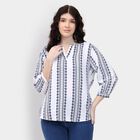Ladies'  Stripes Shirt, ऑफ व्हाइट, small