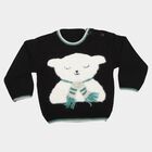 Infants' Black Crew Neck Long Sleeve Pullover, काला, small