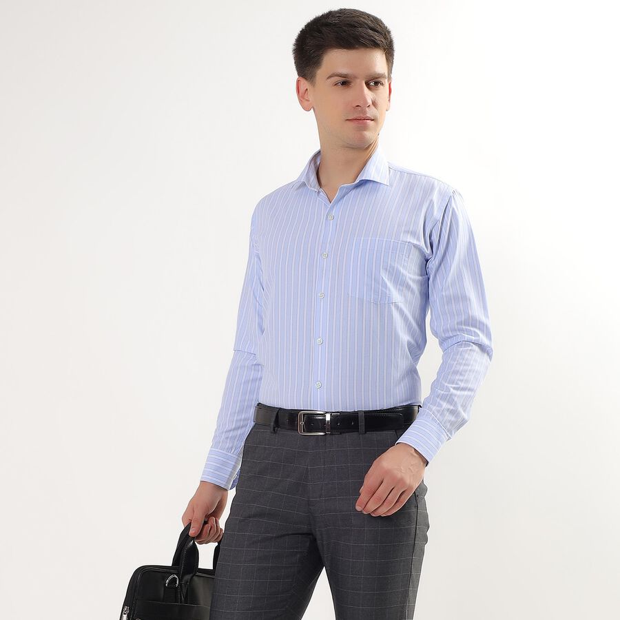 Men's Light Blue Cut Away Collar Formal Shirt, Light Blue, large image number null