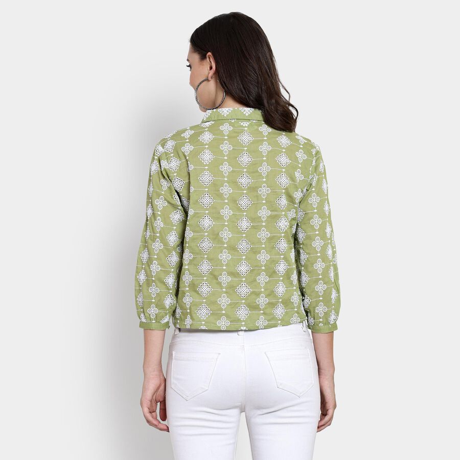 Ladies' 100% Cotton Shirt , Dark Green, large image number null