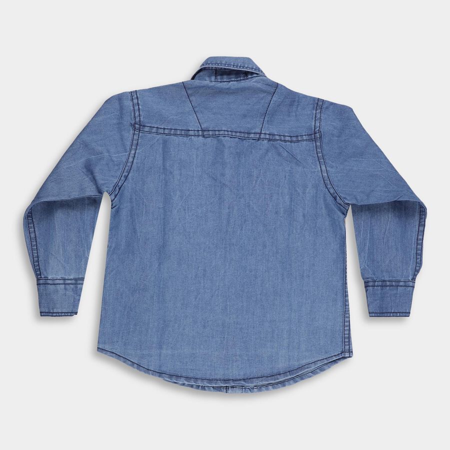 Boys' Casual Shirt, मध्यम नीला, large image number null