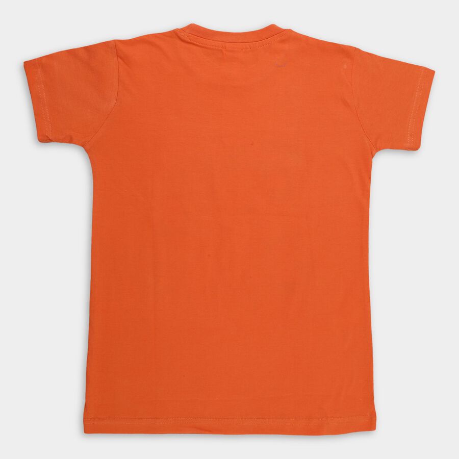 Boys' 100% Cotton Half Sleeves T-Shirt , Rust, large image number null