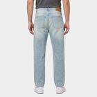 Men's Light Blue Straight Fit Light Wash Jeans, हल्का नीला, small