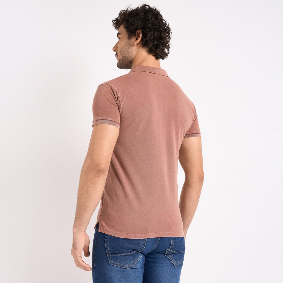 Men's 100% Cotton Collared Half Sleeves T-Shirt , गुलाबी, large image number null