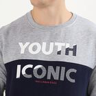 Men's Deep Midnight Navy Blue Crew Neck Casual Sweatshirt, नेवी ब्लू, small image number null