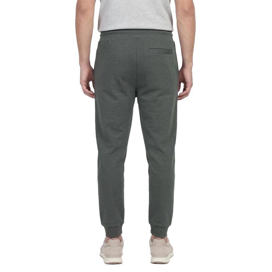 Men's Green Regular Fit Cuffed Track Pants, हल्का हरा, large