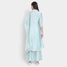 Ladies' Kurta Pyjama Set with Dupatta, हल्का नीला, small image number null