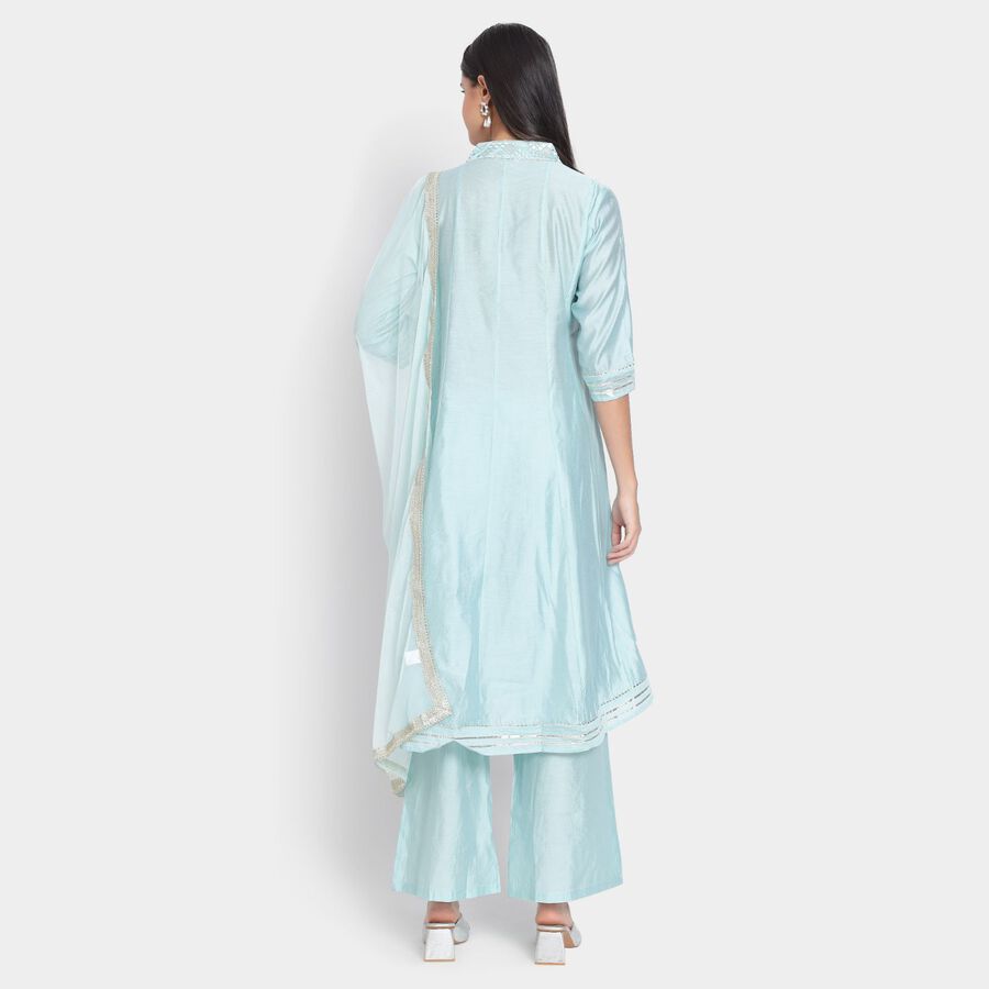 Ladies' Kurta Pyjama Set with Dupatta, हल्का नीला, large image number null