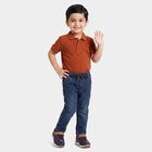 Boys Blue Straight Fit Washed Jeans, Mid Blue, small