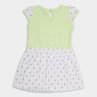 Infant Girls' 100% Cotton Frock, हल्का हरा, small image number null
