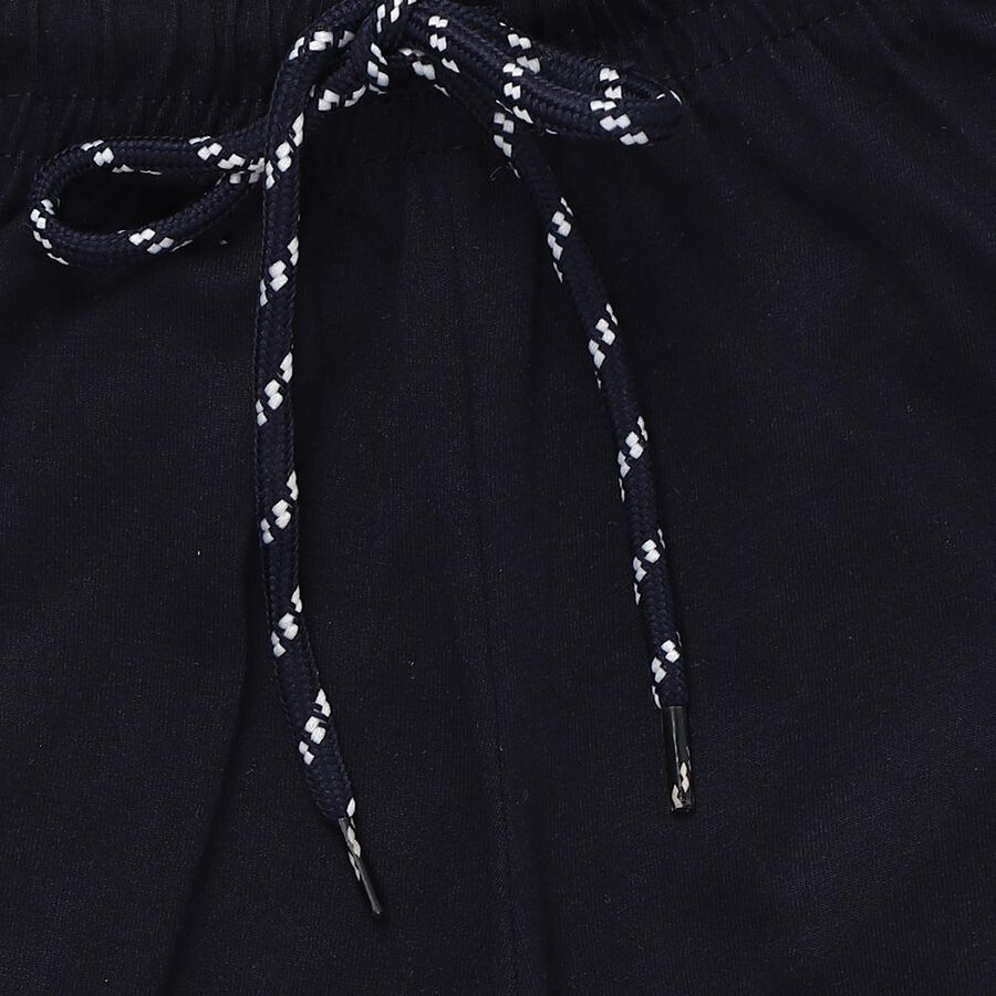 Boys' Navy Regular-fit Typography Printed Pyjama, Navy Blue, large