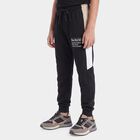 Boys Black Graphic Printed Jogger Pyjama, काला, small